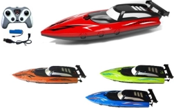 Lancha motora R/C con cargador USB en varios colores