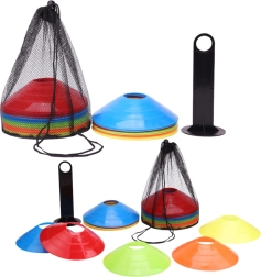 Juego de conos de entrenamiento con soporte y bolsa, 50 uds.
