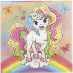 Servilletas de papel Unicornio 33 × 33 cm, 12 uds