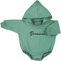Body para bebé estilo baggy con capucha Koala Dreamer verde