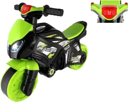 moto correpasillos infantil verde‑negra con luz y sonidos