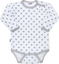 New Baby Classic II body para bebé gris con estrellitas