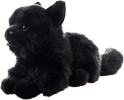 Gato de peluche negro ecológico de 20 cm