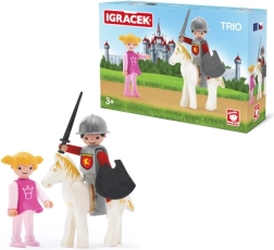 Igráček trío: princesa, caballero y caballo blanco
