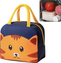 Bolsa térmica aislante para merienda con motivo de gato azul 23 cm