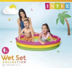 Piscina infantil hinchable Intex 147 × 33 cm con tres aros