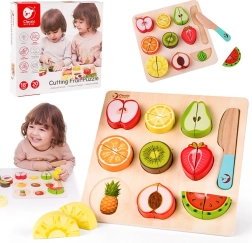 Set de madera para cortar frutas Montessori Classic World, 20 piezas
