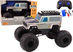 Gran coche RC SUV gris a control remoto a escala 1:6