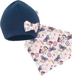 Gorrito infantil y pañuelo para el cuello New Baby Missy azul