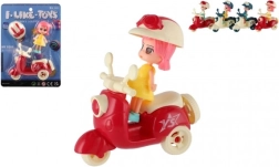 Muñeca en scooter con casco en varios colores