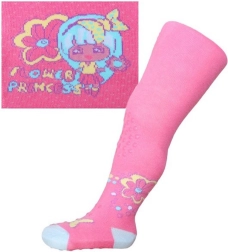 Leotardos de algodón New Baby con 3× ABS – rosa Flower Princess, talla 104–110