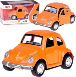 Cochecito clásico naranja con puertas abatibles