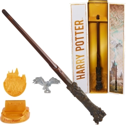 Varita mágica de HARRY POTTER con base Magical Creatures – réplica de coleccionista