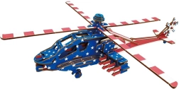 Puzzle 3D de madera Helicóptero de combate estadounidense Apache