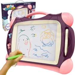 Woopie Pizarra Mágica Borrable de Colores con 2 Sellos Morada