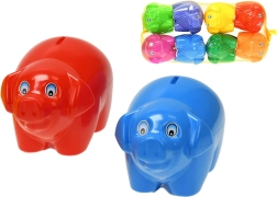Hucha cerdito de 17 cm – plástico, 8 colores