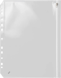 Estuche con cremallera A4 con europerforación transparente