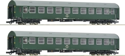 Roco set de 2 coches de pasajeros PKP H0 Bwxzd Y/B 70
