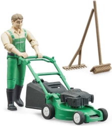 Bruder set de juego de jardinero con cortacésped y herramientas