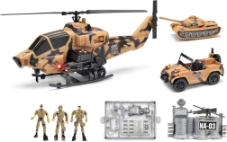Set militar con helicóptero con luz y sonido