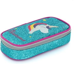 Estuche escolar tipo etui Komfort Unicorn con purpurina