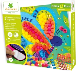Stick & Fun decoración con pompones Mariposas
