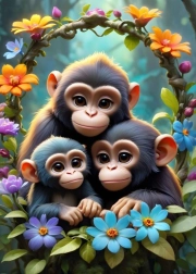 Puzzle Monos adorables 300 piezas BLUEBIRD