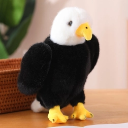 Águila de peluche 25 cm – juguete mimoso en blanco y negro