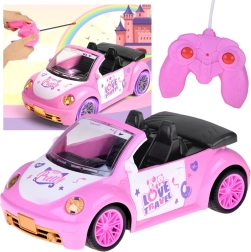Cabrio rosa para muñecas con control remoto