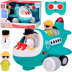 Avión interactivo para niños con control remoto y figuras de piloto y pasajero