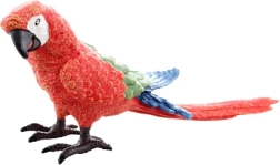 Figura de plástico de guacamayo rojo, 17 cm