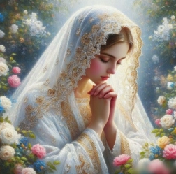 Pintura de diamantes Virgen María Orante 30x40 cm