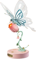 Mariposa rosa mecánica RoboTime