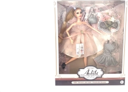 Muñeca con vestido rosa 28 cm