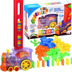 Trenecito de dominó con dispensador, 80 piezas