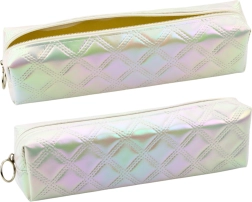 Estuche escolar nacarado con patrón en relieve