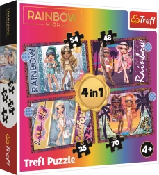 Puzle 4 en 1 Muñecas modernas Rainbow High