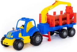 Wader tractor forestal con cargador de madera