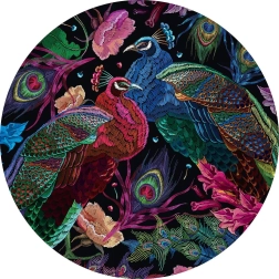 Puzzle redondo Secret Garden: Pareja de pavos reales (500 piezas)