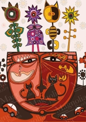 Rompecabezas de gatos surrealistas de 1000 piezas MAGNOLIA