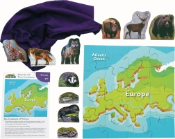 Europa y sus animales: puzle de madera