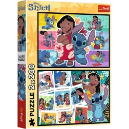 Puzzle 2x200 La alegre vida de Stitch - Disney Lilo y Stitch