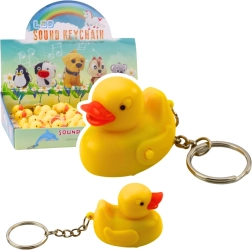 Llavero patito con luz LED y sonido – amarillo