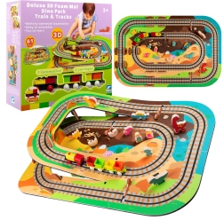 Set de suelo de espuma 3D Dino park con tren 61 piezas HUMBI
