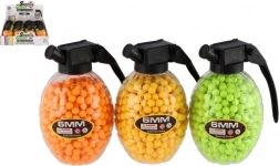 Bolas de goma para pistola de 6 mm en bote con forma de granada (800 uds, 3 colores)