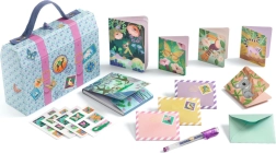 Maletín de correspondencia para niños Djeco – set azul con pegatinas y material de escritura