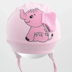 Gorrito de algodón para bebé New Baby Happy Elephant rosa