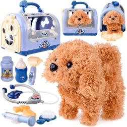 Perrito interactivo – pequeño set veterinario con transportín portátil y accesorios