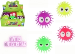 Pelota antiestrés peluda de silicona con luz