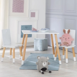 Mesa infantil Roba con 2 sillas blanco/natural